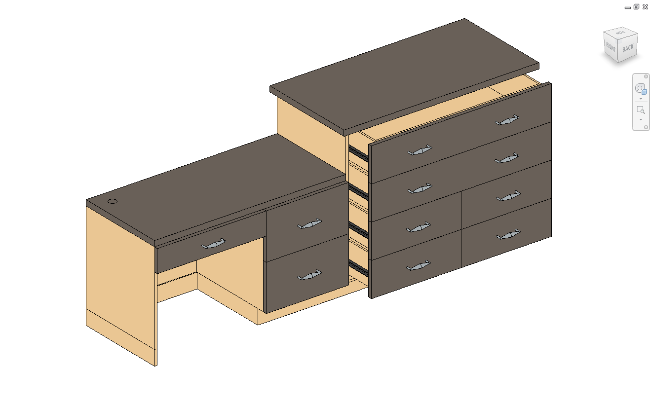 AU_Casework_Working Desk With Side Unit