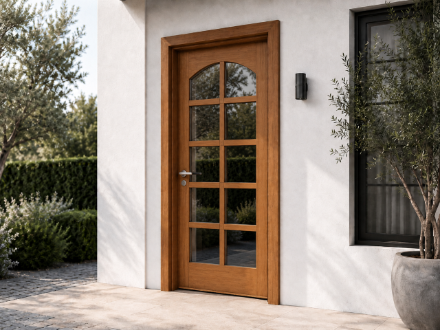 AU_Door_Single Swing_Grid-Arched Lite